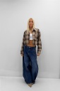camicia crop flanellata sarah